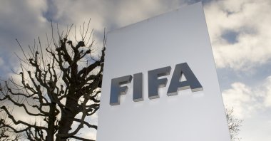 The FIFA logo is pictured outside of the FIFA Headquarters, Zurich, Switzerland, Dec. 17, 2015 (EPA Photo)