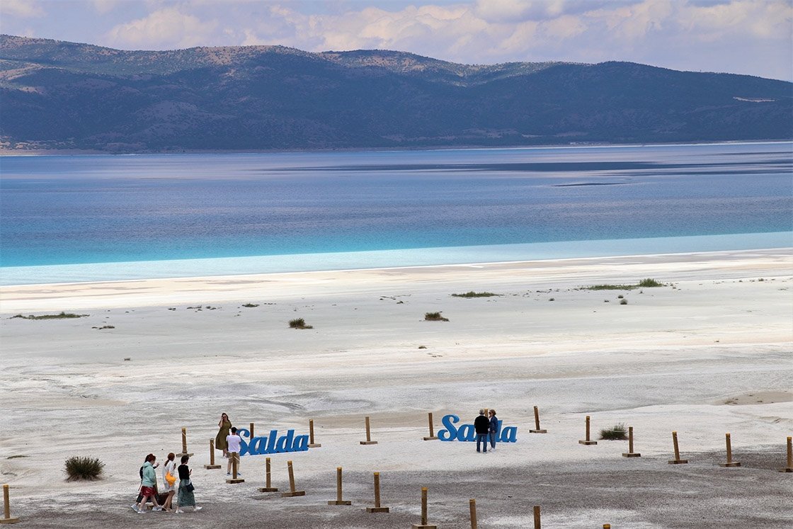 A view of Lake Salda, in Burdur, southwestern Turkey, July 10, 2021. (AA PHOTO)