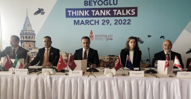 Representatives from diplomatic missions attend the Think Tank Talks in Istanbul's Beyoğlu district, Turkey, March 29, 2022. (IHA Photo)