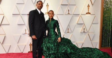 U.S. actor Will Smith(L) and Jada Pinkett Smith attend the 94th Oscars at the Dolby Theatre in Hollywood, California, U.S., March 27, 2022. (AFP Photo)