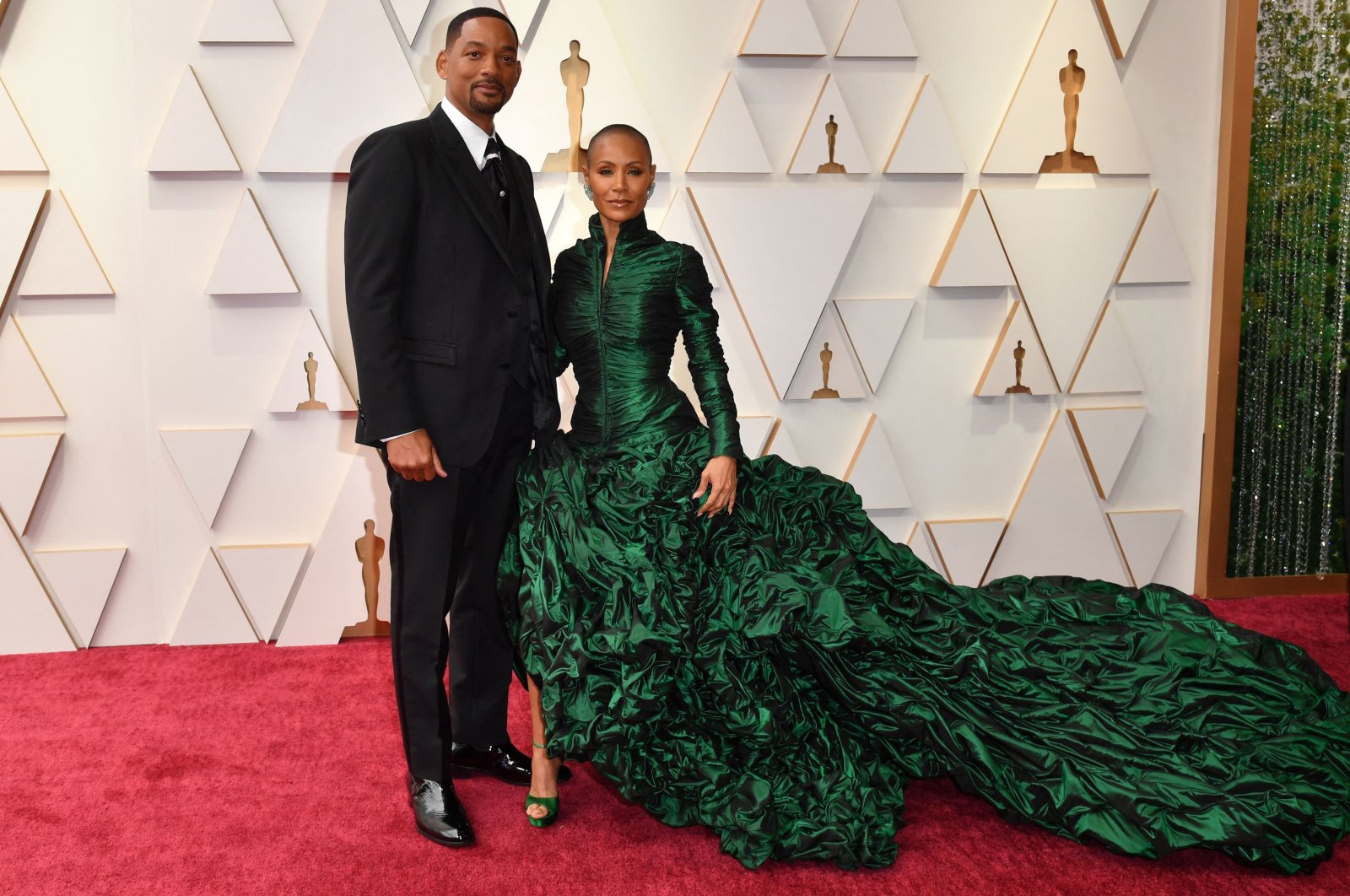 U.S. actor Will Smith(L) and Jada Pinkett Smith attend the 94th Oscars at the Dolby Theatre in Hollywood, California, U.S., March 27, 2022. (AFP Photo)