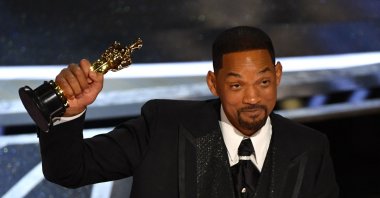 In this file photo taken on March 27, 2022, American actor Will Smith accepts the award for best actor in a leading role for &quot;King Richard&quot; onstage during the 94th Oscars at the Dolby Theater in Hollywood, California, U.S. (AFP Photo)