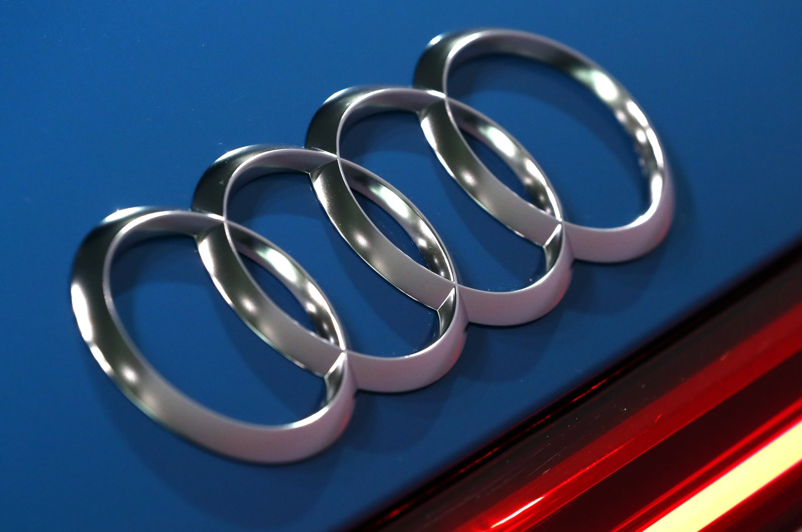 The Audi logo is seen on an Audi e-tron vehicle in Ingolstadt, Germany, March 14, 2019. (AP Photo)