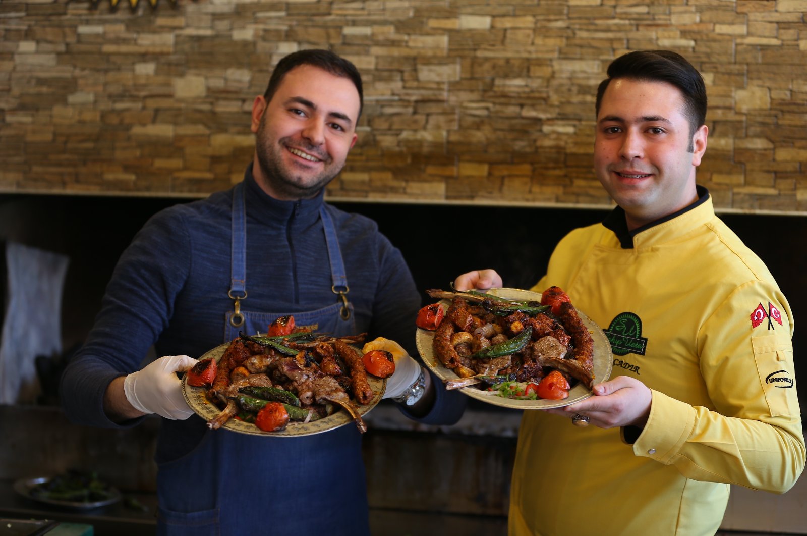Two kebab chefs of Gaziantep, Turkey, March 31, 2022. (AA Photo)