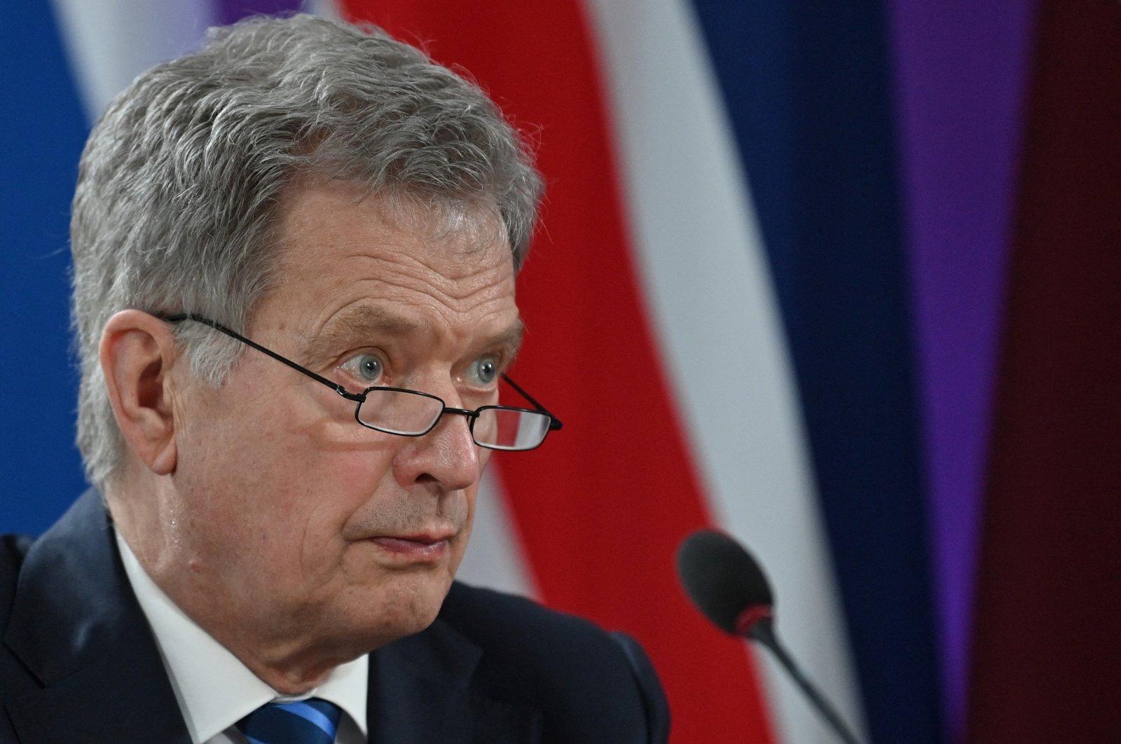 Finland&#039;s President Sauli Niinisto attends a meeting of the leaders of the Joint Expeditionary Force (JEF), at Lancaster House, in London, Britain, March 15, 2022. (Reuters Photo)