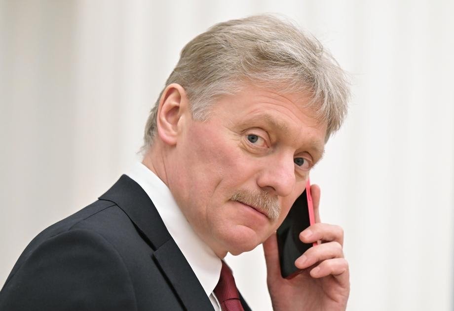 Kremlin spokesperson Dmitry Peskov is pictured during a joint press conference of the Russian and Belarusian Presidents following their meeting at the Kremlin in Moscow, Russia, 18 February 2022. (EPA)