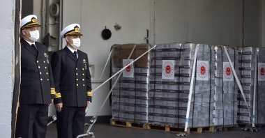 Turkish aid sent by the Turkish Armed Forces (TSK) arrives at the Port of Beirut, Lebanon, March 31, 2022. (AA Photo)