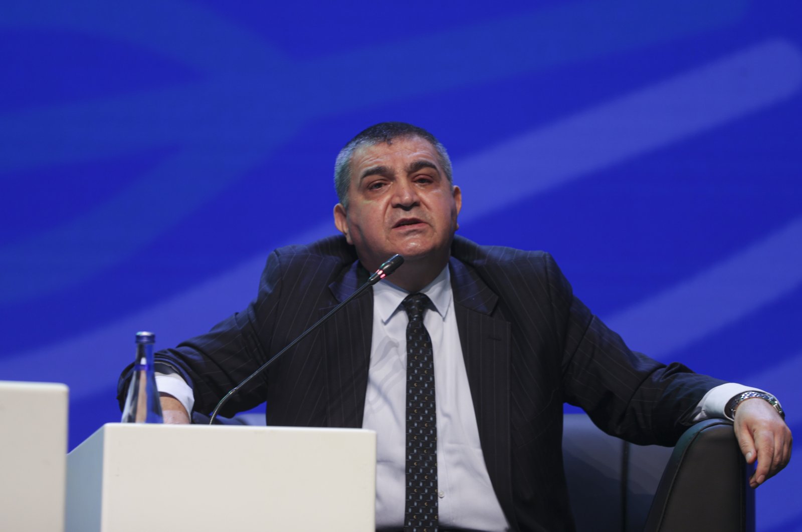 Deputy Foreign Minister Faruk Kaymakcı addresses a climate conference, in Ankara, Turkey, March 31, 2022. 