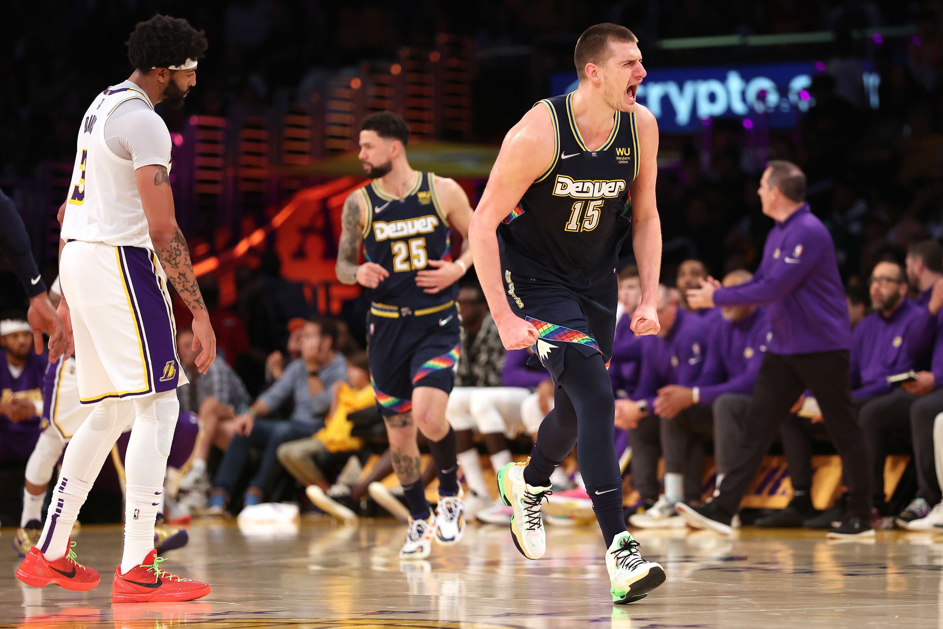 Jokic, Nuggets send Lakers near elimination from NBA postseason