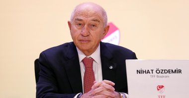 Turkish Football Federation (TFF) President Nihat Özdemir is seen before a meeting in Istanbul, Turkey, April 4, 2022. (IHA Photo)