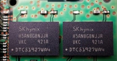 Memory chips by South Korean semiconductor supplier SK Hynix are seen on a circuit board of a computer in this illustration picture taken Feb. 25, 2022. (Reuters Photo)