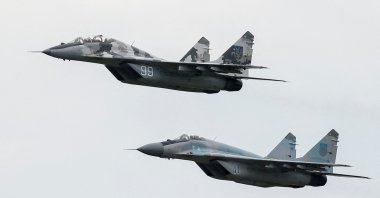 MIG-29 fighter aircraft fly at a military air base in Vasylkiv, Ukraine, August 3, 2016.  (REUTERS File Photo)