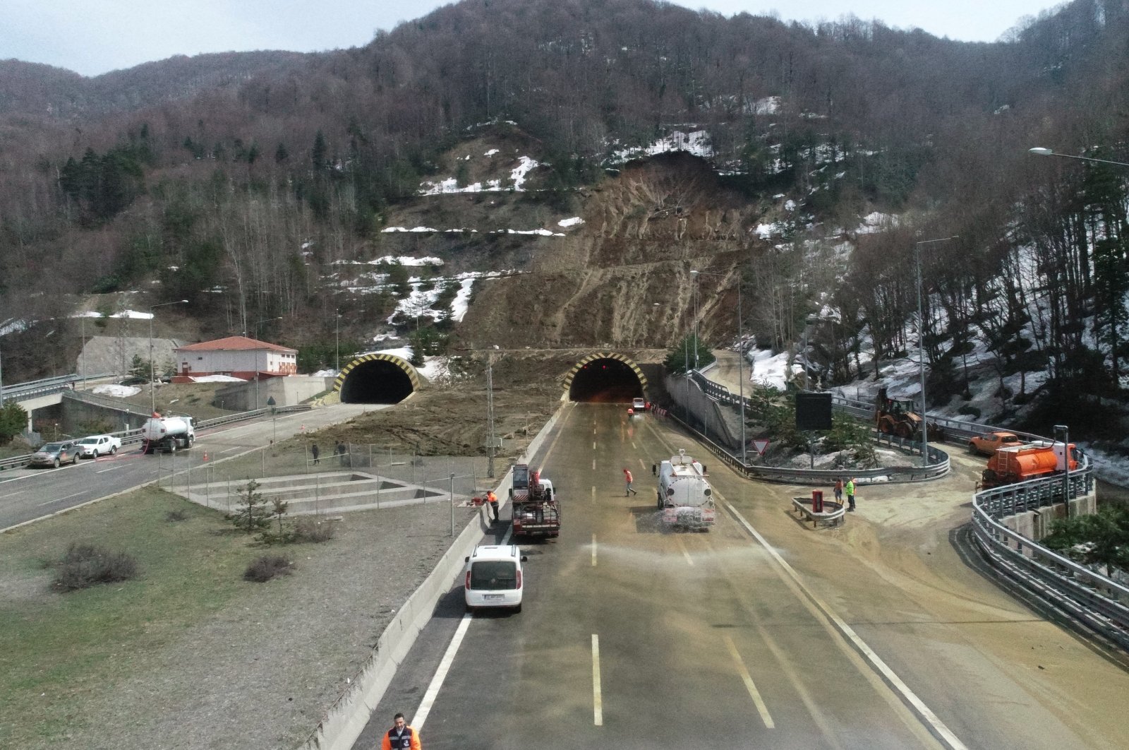 A general view of the Mount Bolu Tunnel, in Düzce, northwestern Turkey, April 4, 2022. (AA Photo)