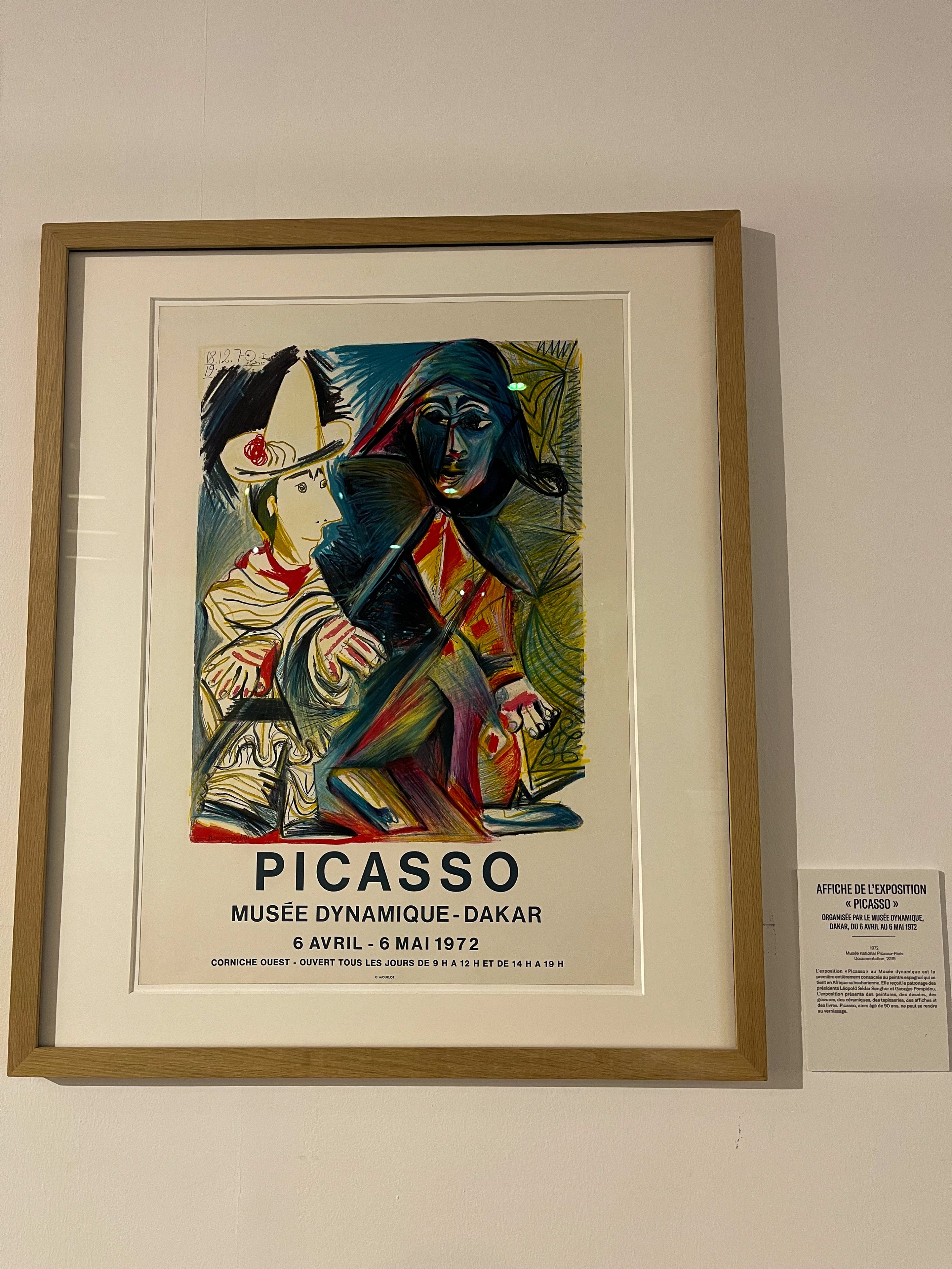 'Affiche de L'exposition' oleh Pablo Picasso pada tampilan di Museum of Black Civilizations, Dakar, Senegal, 2 April 2022. (AA)