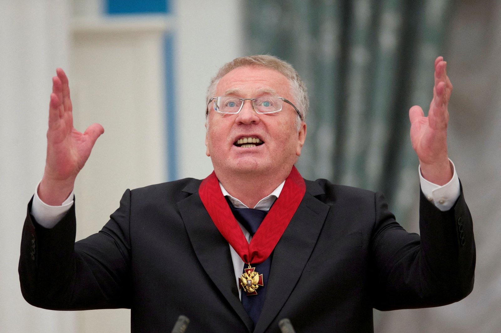 Russian Liberal Democratic Party leader Vladimir Zhirinovsky delivers a speech after receiving an award from President Vladimir Putin during a ceremony at the Kremlin in Moscow, Russia, Sept. 22, 2016. (Reuters File Photo)