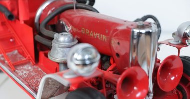 A model vehicle made by Bülent Şit out of old sewing machine parts, Ankara, Turkey, March 31, 2022. (AA Photo)