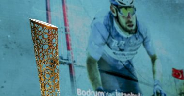 The Tour of Türkiye trophy is seen during an event, Istanbul, Turkey, March 15, 2022. (AA Photo)