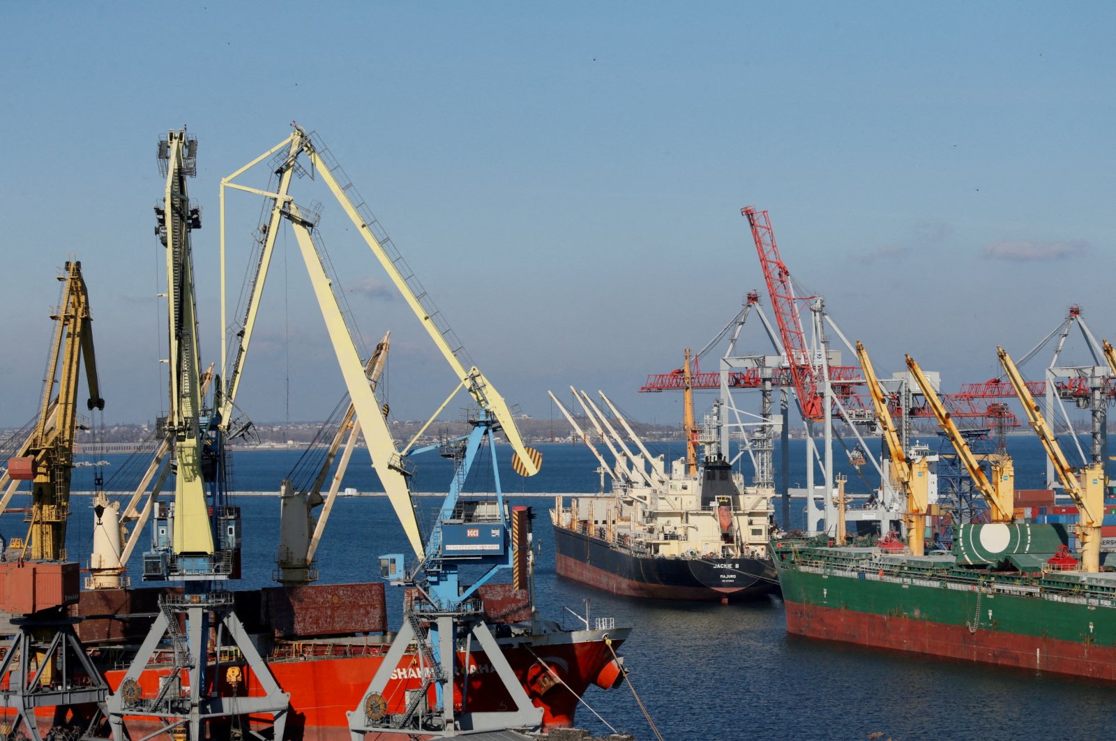 Cargo ships are docked in the Black Sea port of Odessa, Ukraine, Nov. 4, 2016. (Reuters Photo)