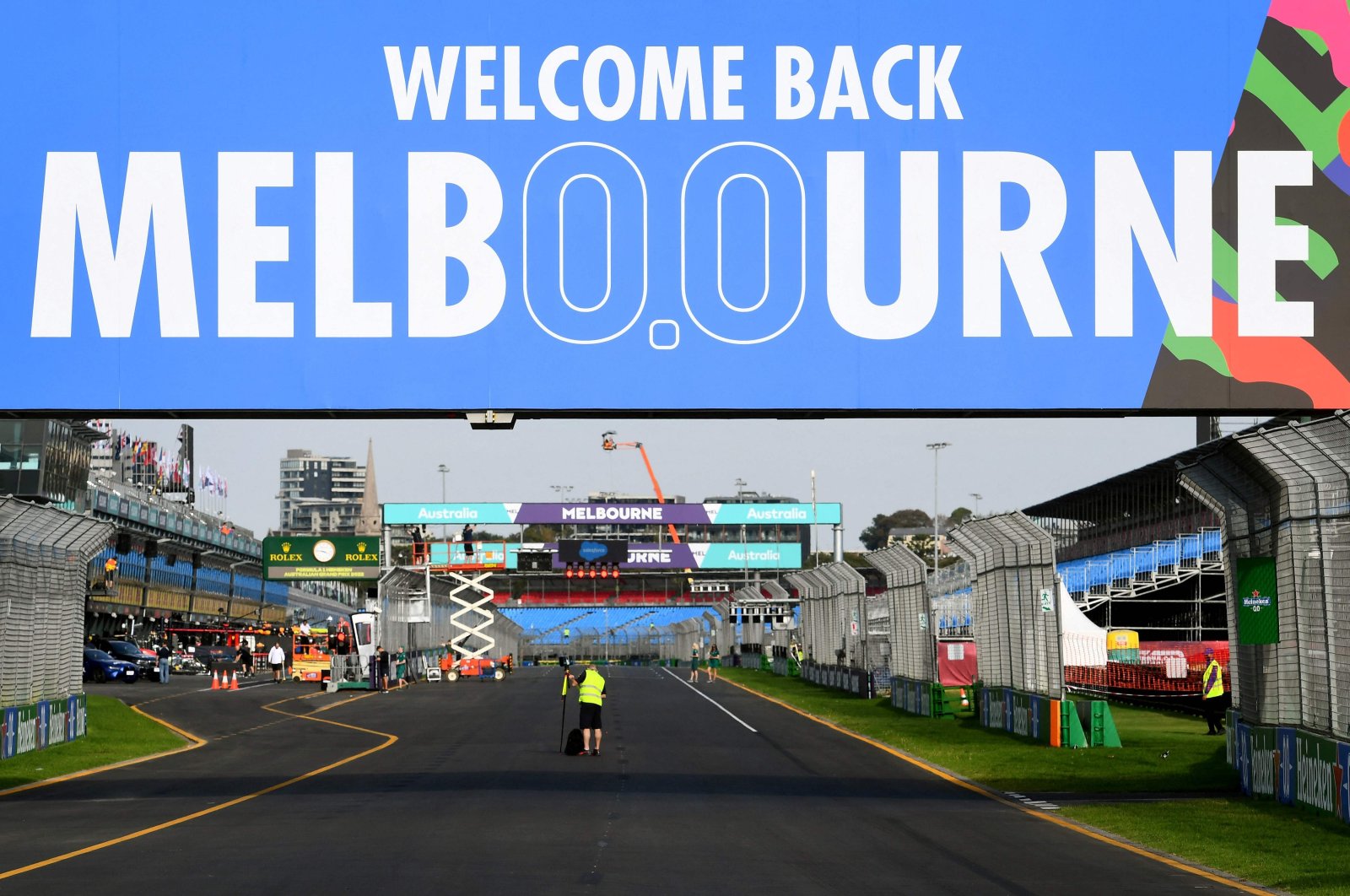 A view of the Albert Park Circuit in Melbourne, Australia, April 6, 2022. (AFP Photo)