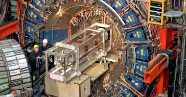 The Fermi National Accelerator Laboratory&#039;s Collider Detector outside Batavia, Illinois, near Chicago, U.S., April, 2022. (Fermilab via AP)