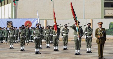 Libyan soldiers take part in a military parade during their graduation ceremony in the capital Tripoli, Libya, Jan. 23, 2022. (AFP Photo)