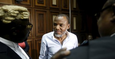 Indigenous People of Biafra (IPOB) leader Nnamdi Kanu is seen at the Federal high court Abuja, Nigeria, Jan. 20, 2016. (Reuters Photo)