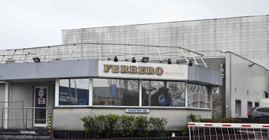 This illustration shows a general view of the Ardennes Ferrero factory in Arlon, Belgium, April 8, 2022. (AFP Photo)