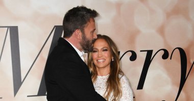 U.S. actors Jennifer Lopez (JLo) and Ben Affleck arrive for a special screening of "Marry Me" at the Directors Guild of America (DGA) in Los Angeles, U.S., Feb. 8, 2022. (AFP File Photo)