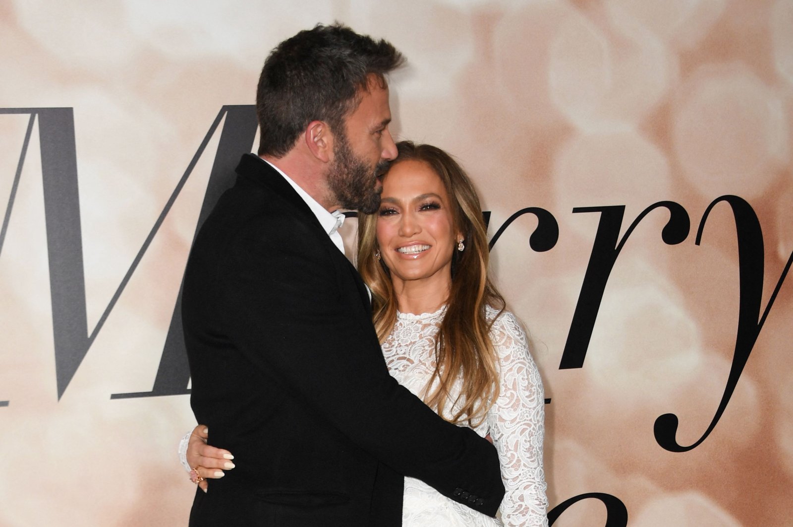 U.S. actors Jennifer Lopez (JLo) and Ben Affleck arrive for a special screening of "Marry Me" at the Directors Guild of America (DGA) in Los Angeles, U.S., Feb. 8, 2022. (AFP File Photo)