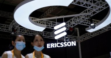 An Ericsson sign is seen at the third China International Import Expo (CIIE) in Shanghai, China, Nov. 5, 2020. (Reuters Photo)
