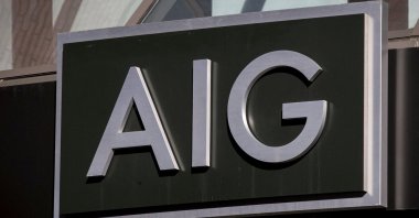 The AIG logo is seen on its building in New York's financial district, New York, U.S., March 19, 2015. (Reuters Photo)