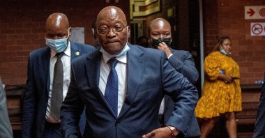 Former South African President Jacob Zuma enters the High Court in Pietermaritzburg, South Africa, Jan. 31, 2022. (Reuters Photo)