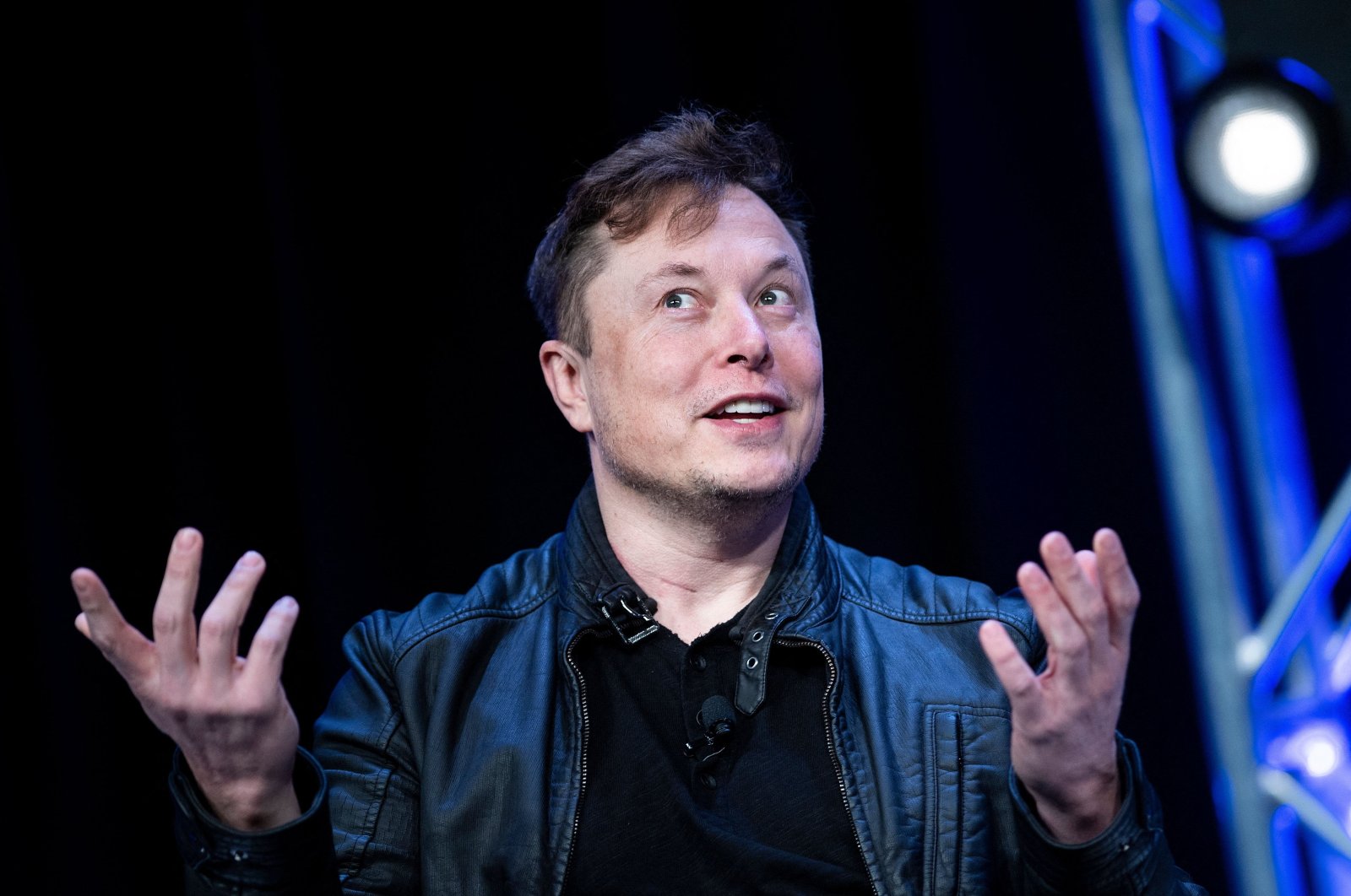 Elon Musk, founder of SpaceX, speaks during the Satellite 2020 at the Washington Convention Center in Washington, U.S., March 9, 2020. (AFP Photo)