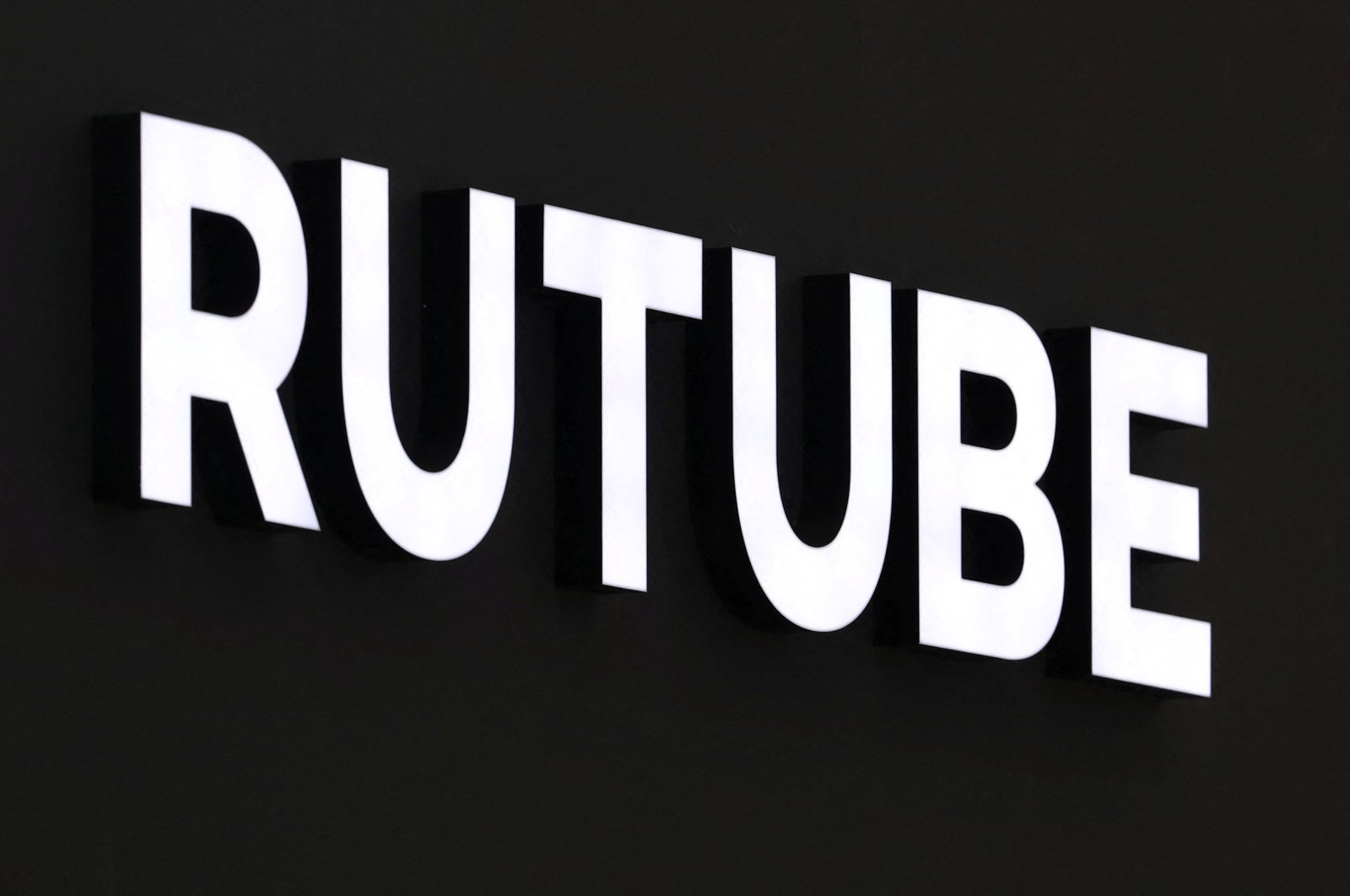 A view shows the logo of the RuTube video platform at the St. Petersburg International Economic Forum (SPIEF), St. Petersburg, Russia, June 5, 2021. (Reuters Photo)