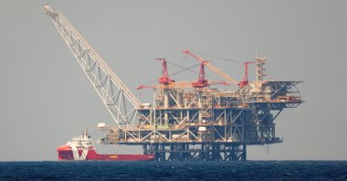 The production platform of Leviathan natural gas field is seen in the Mediterranean Sea, off the coast of Haifa, northern Israel, June 9, 2021. (Reuters Photo)