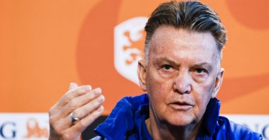 Netherlands' national football team coach Louis van Gaal speaks at a press conference, Zeist, the Netherlands, March 25, 2022. (AFP Photo)