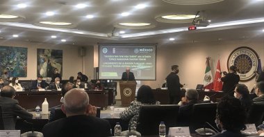 Mexico’s Ambassador to Turkey Jose Luis Martinez y Hernandez speaks at the University of Ankara, Turkey, March 12, 2022. (Daily Sabah Photo)