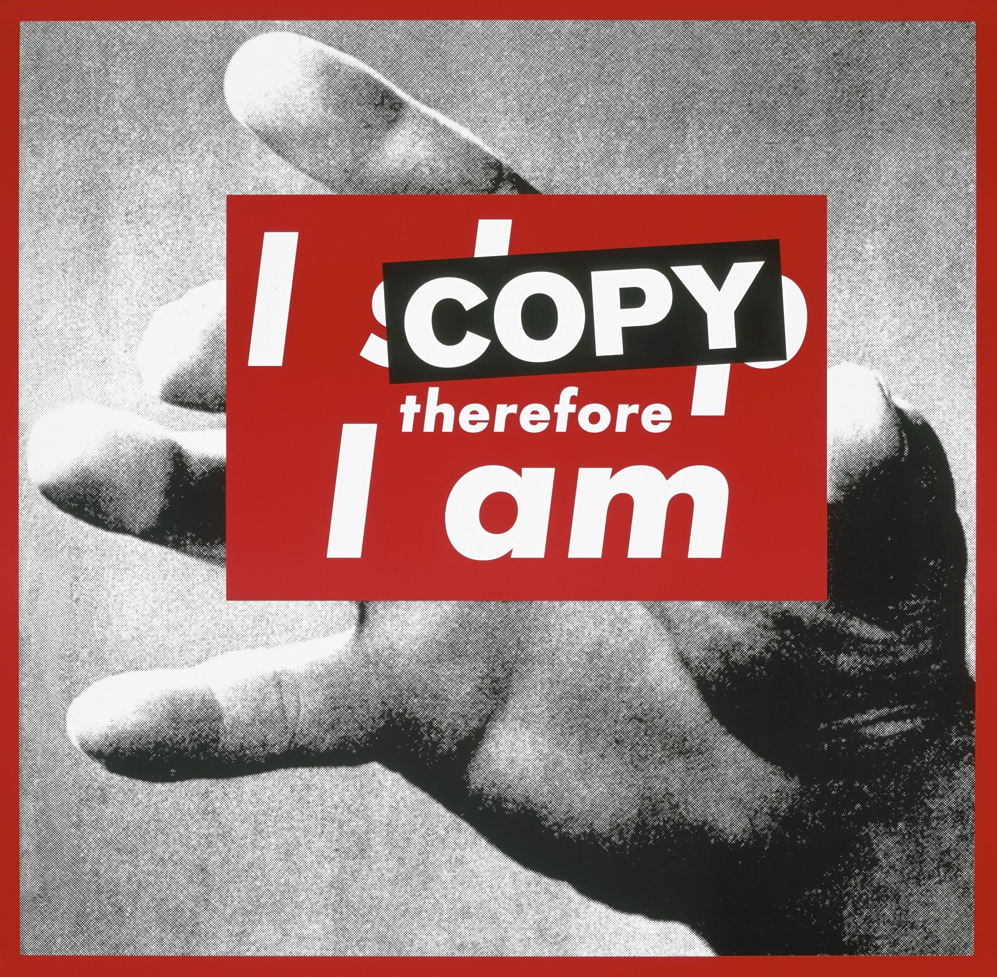 Superflex, 'I Copy Therefore I Am', 2011, offset print on paper (poster) on aluminum, 60 by 65 centimeters.  (Courtesy of Pera Museum)