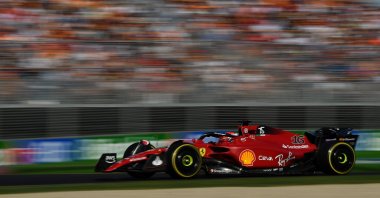 Ferrari's Charles Leclerc in action during the F1 Australian GP, Melbourne, Australia, April 10, 2022. (EPA Photo)