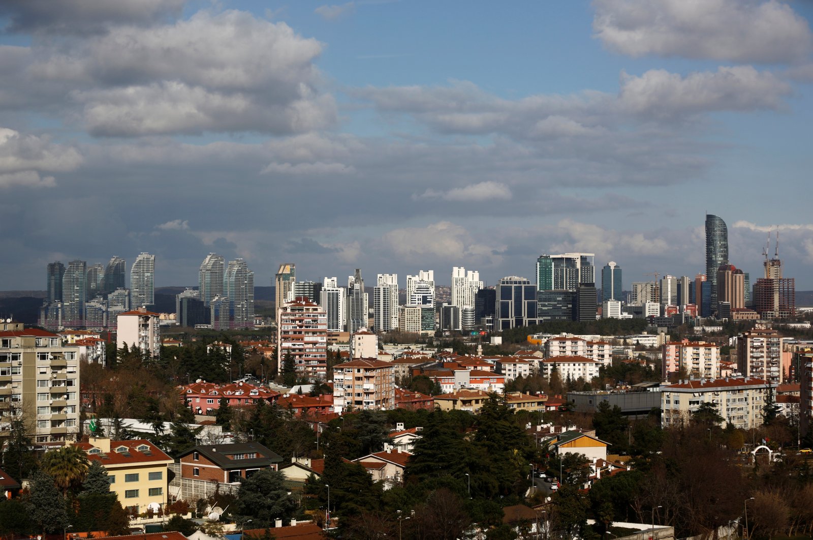 Residential apartment blocks and skyscrapers are seen in the Maslak bussiness and financial district in Istanbul, Turkey, Jan. 23, 2020. (Reuters Photo)