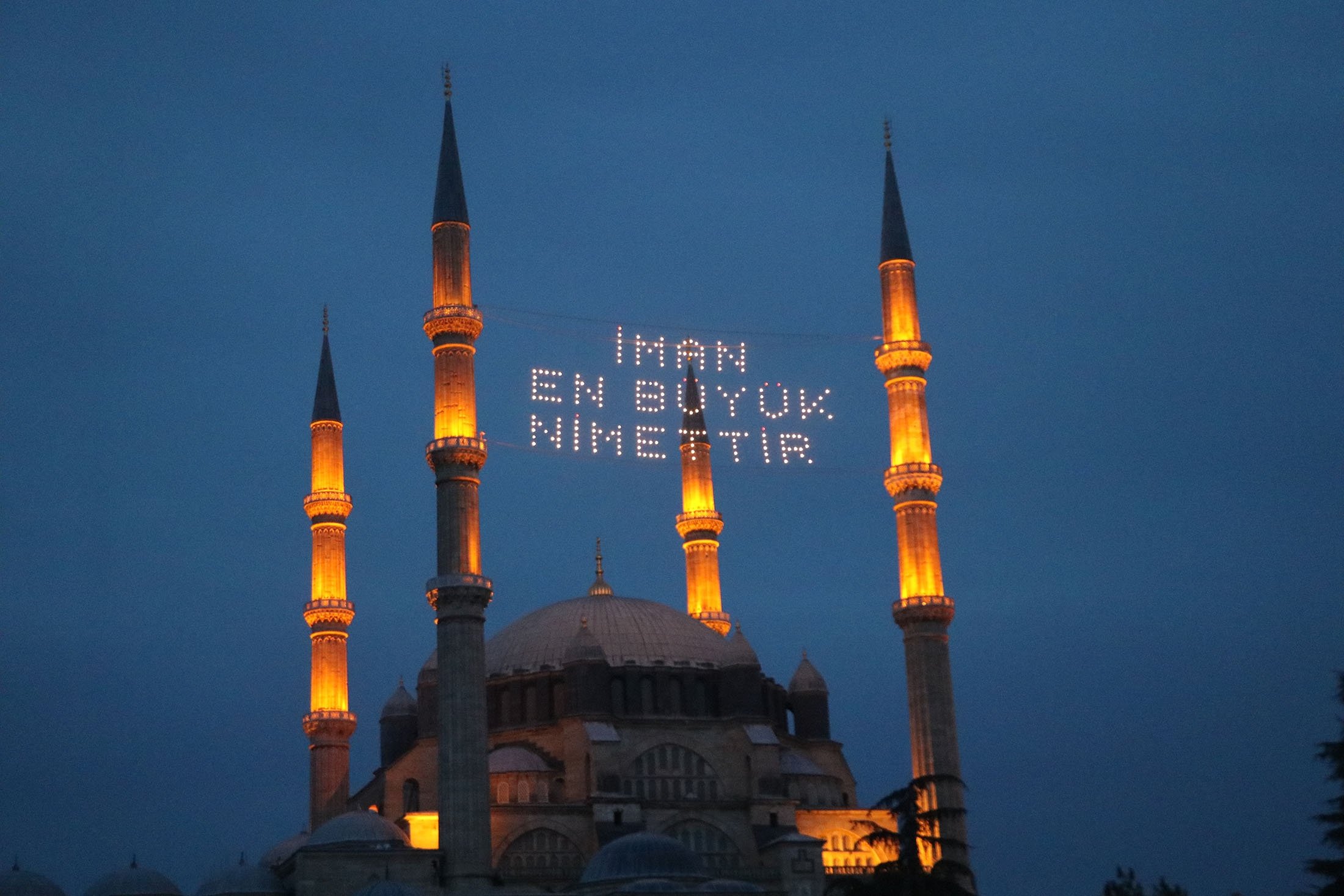 The historic Selimiye Mosque is adorned with 