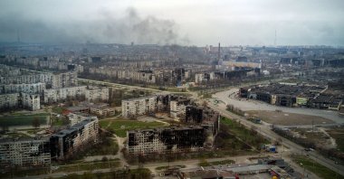 An aerial view of the city of Mariupol during Russia&#039;s military invasion, Ukraine, April 12, 2022. (AFP Photo)