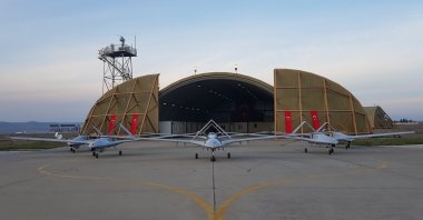 The Bayraktar TB2 combat drones are seen in an undisclosed location in Turkey, Feb. 3, 2018. (AA Photo)