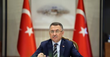 Vice President Fuat Oktay speaks at an economy meeting in Ankara, Turkey, April 14, 2022. (IHA Photo)