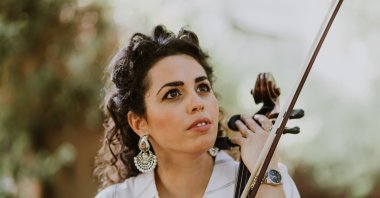 Leat Sabbah, posing with her cello, Sept. 23, 2018. (Photo courtesy of Leat Sabbah)