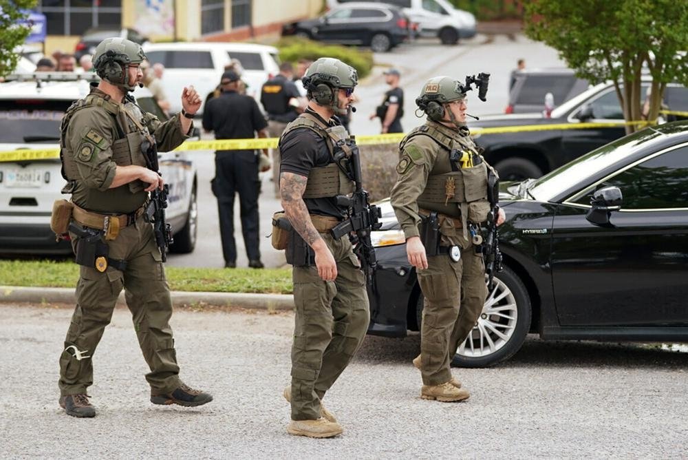 Authorities stage outside Columbiana Centre mall in Columbia, S.C., following a shooting, U.S., April 16, 2022. (AP Photo)