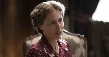 This image released by Showtime shows Gillian Anderson as Eleanor Roosevelt in a scene from "The First Lady," premiering Sunday. (AP Photo)