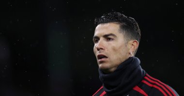 Manchester United's Cristiano Ronaldo during the warm-up before the match, Burnley, Britain, Feb. 8, 2022. (Reuters Photo)