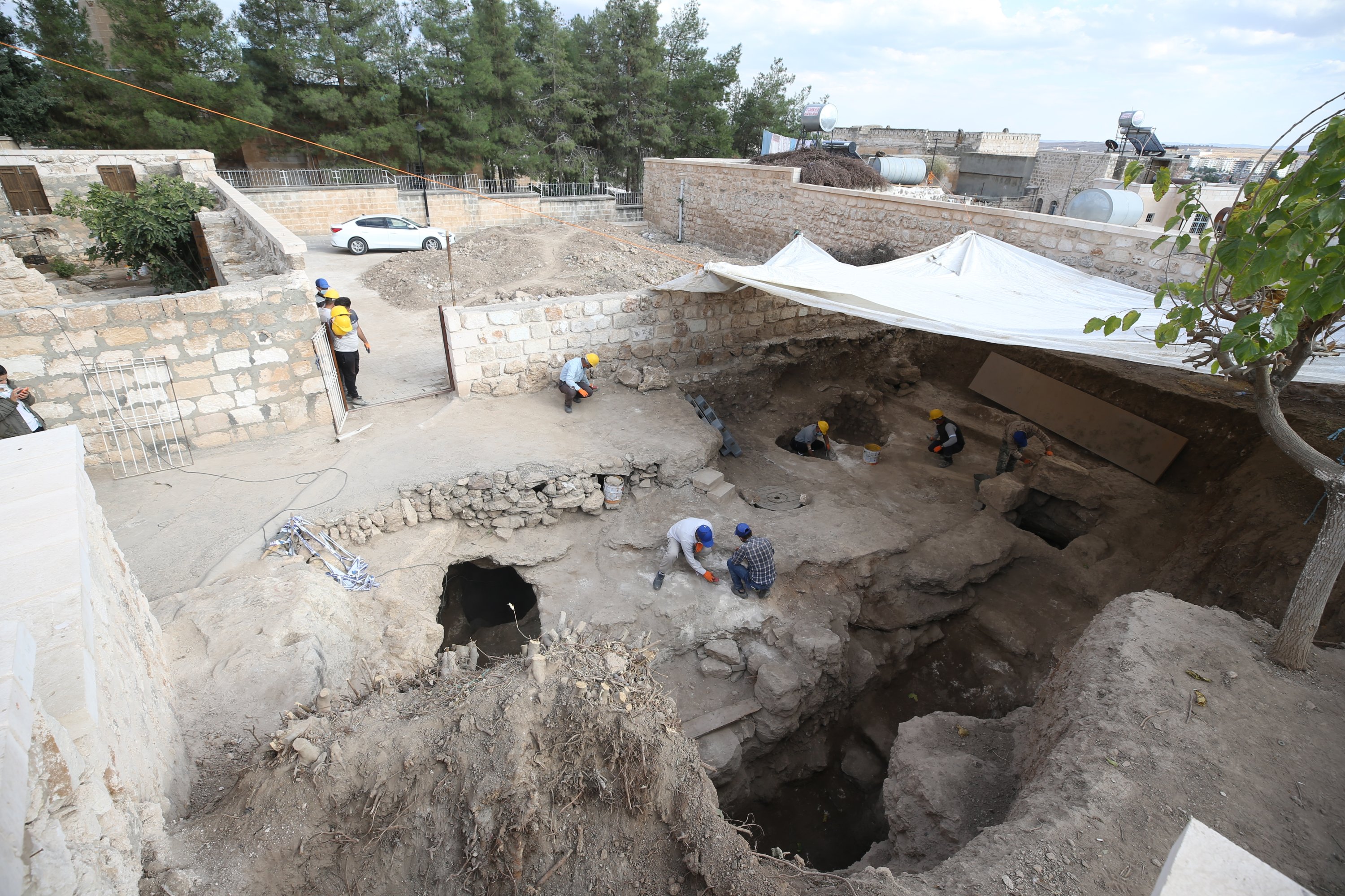 An exterior view from the underground city in Midyat, Mardin, southeastern Turkey, Apr. 18, 2022. (AA)