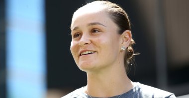 Ash Barty speaks at a press conference, Brisbane, Australia, March 24, 2022. (EPA Photo)